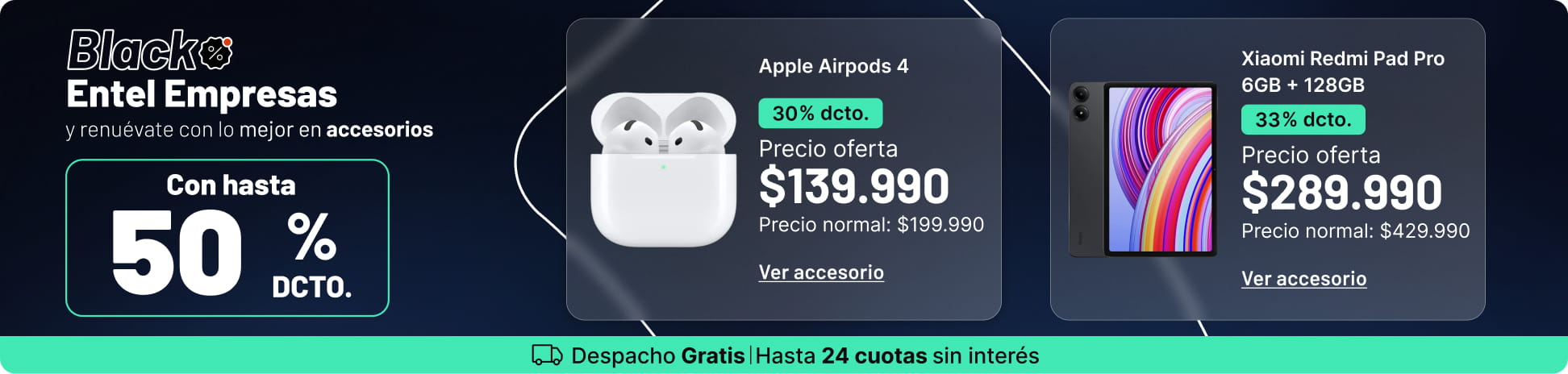 Black Entel Empresas y renuevate con lo mejor en accesorios